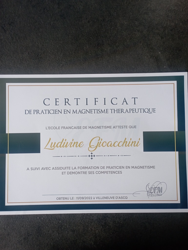 photo diplome La Clef du Bien-être 