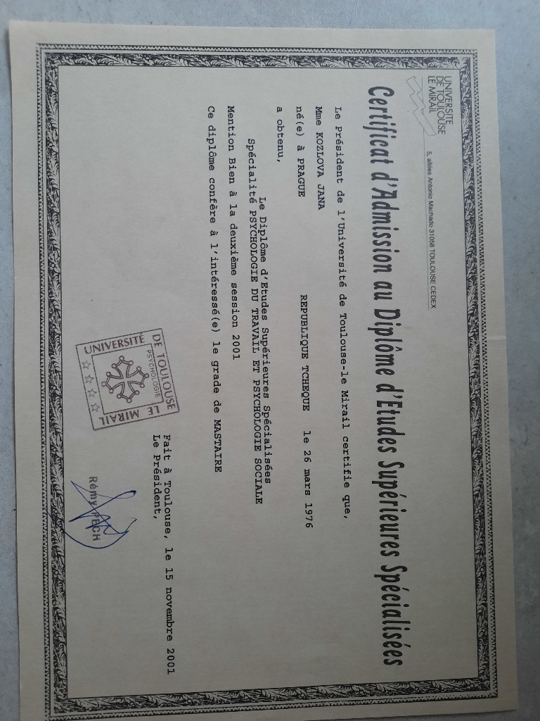 photo diplome Jana Henrion Rocher