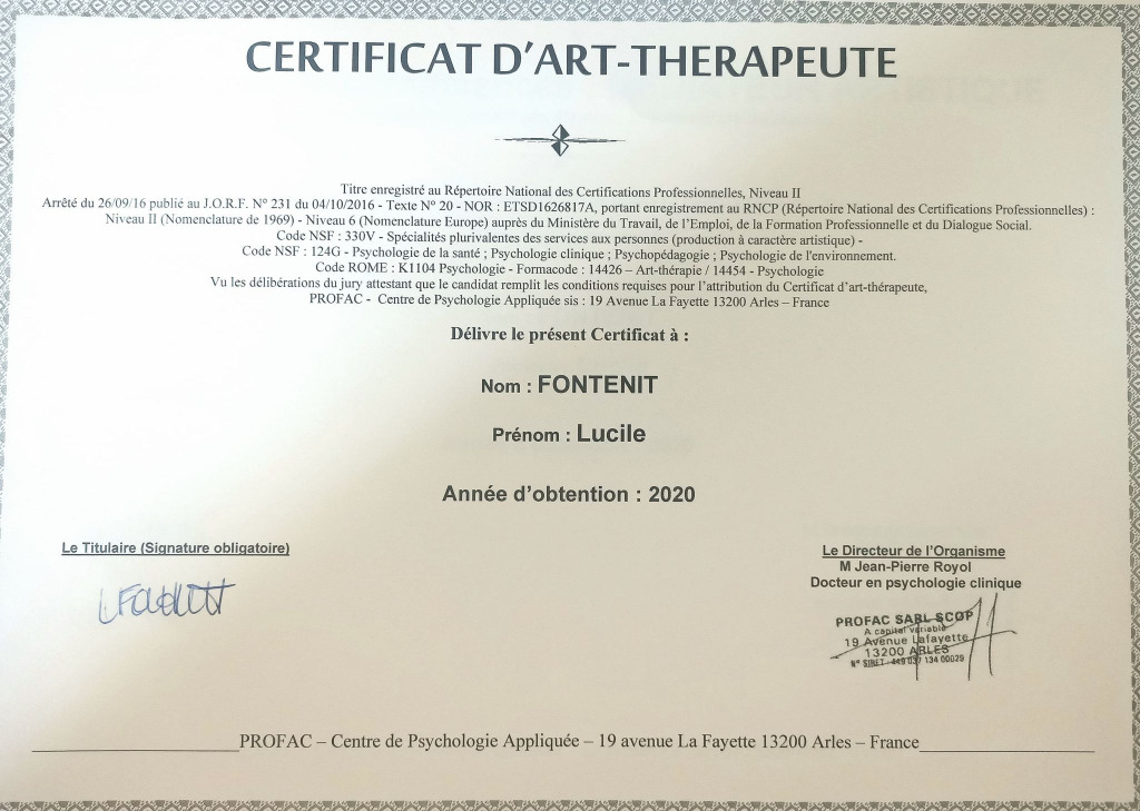 photo diplome Lucile FONTENIT