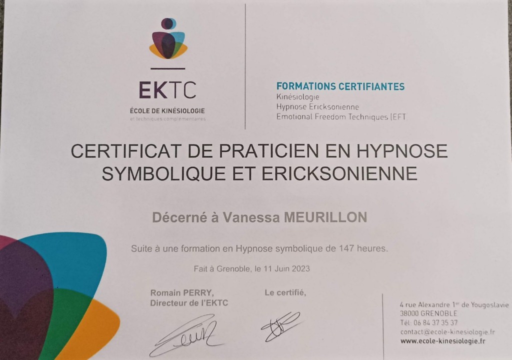 photo diplome L’Eveil du colibri 