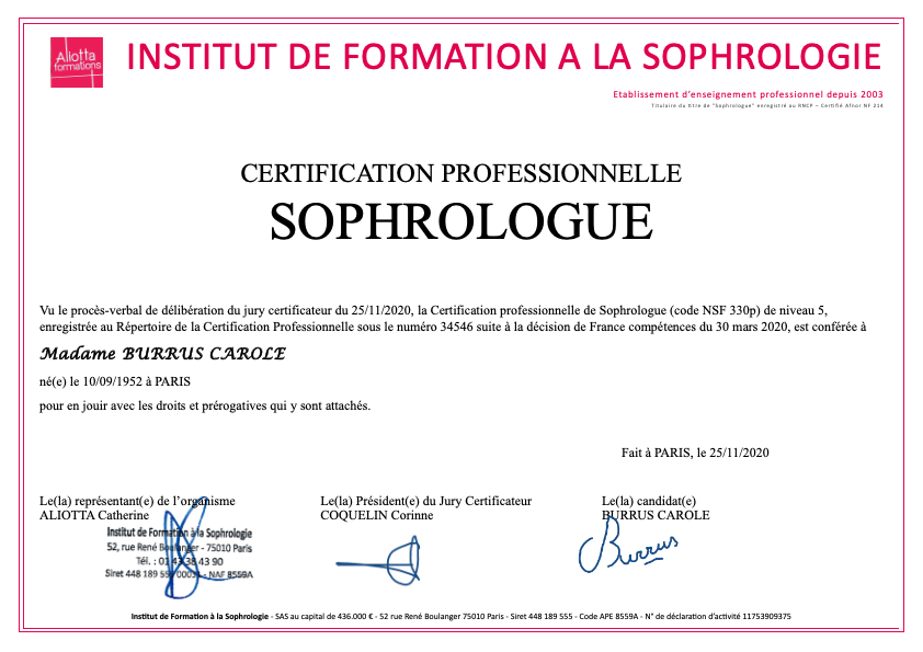 photo diplome Carole BURRUS