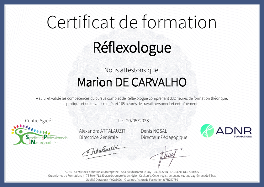 photo diplome Marion De Carvalho