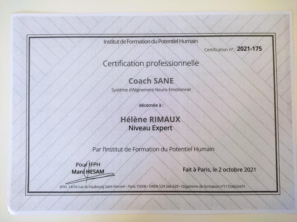 photo diplome Hélène Rimaux, À l’école du bien-être 