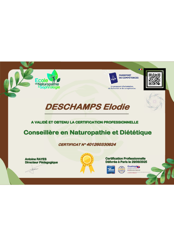 photo diplome Elodie DESCHAMPS