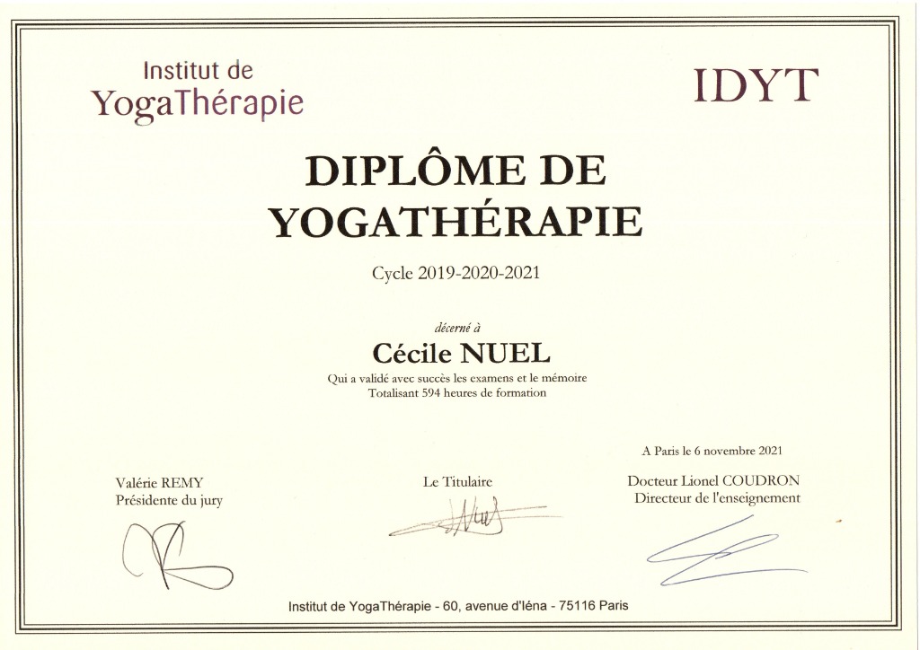 photo diplome Cécile NUEL-ADAM