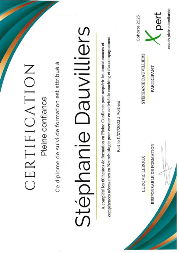 photo diplome Stéphanie Dauvilliers