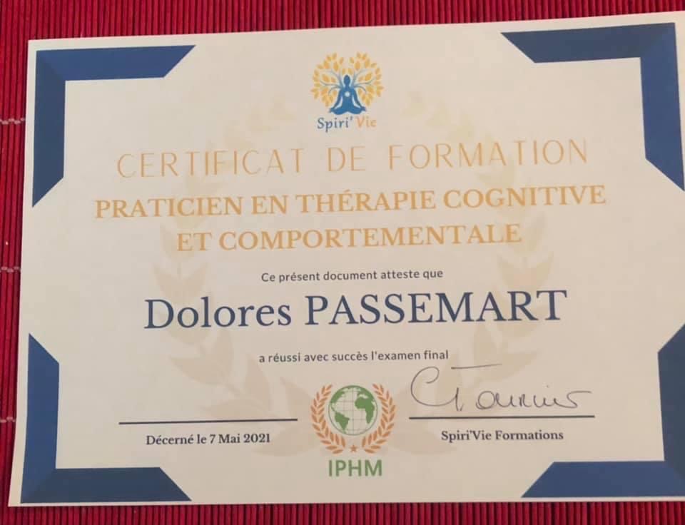 photo diplome Dolorès Passemart TCC 