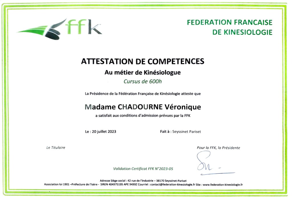 photo diplome Véronique CHADOURNE