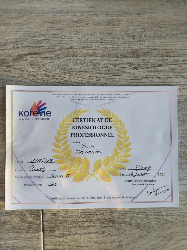 photo diplome Fiona BERNARDOUX
