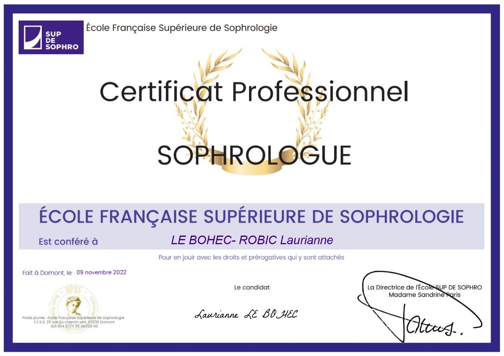 photo diplome Laurianne Le Bohec