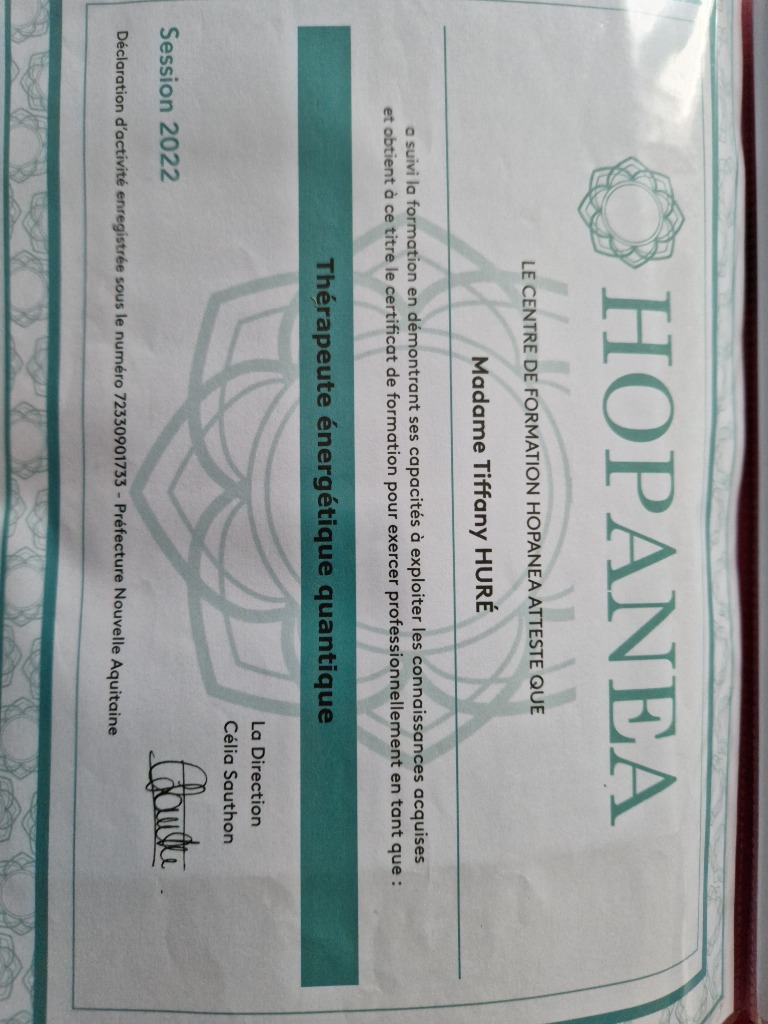 photo diplome L’énergie de l’instant T.