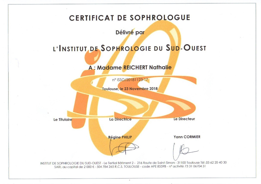 photo diplome Nathalie Reichert