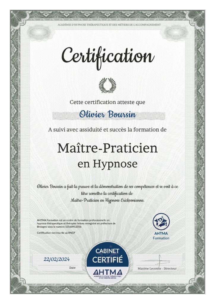 photo diplome Olivier BOURSIN