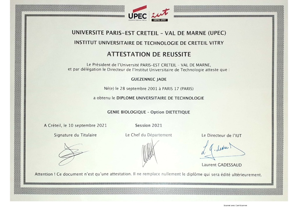 photo diplome Jade Guezennec