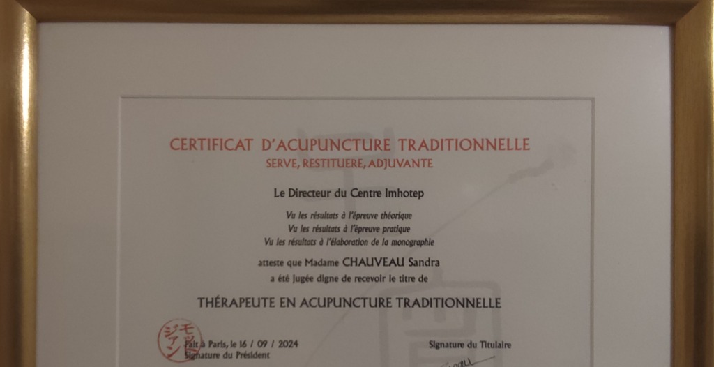 photo diplome Sandra Chauveau