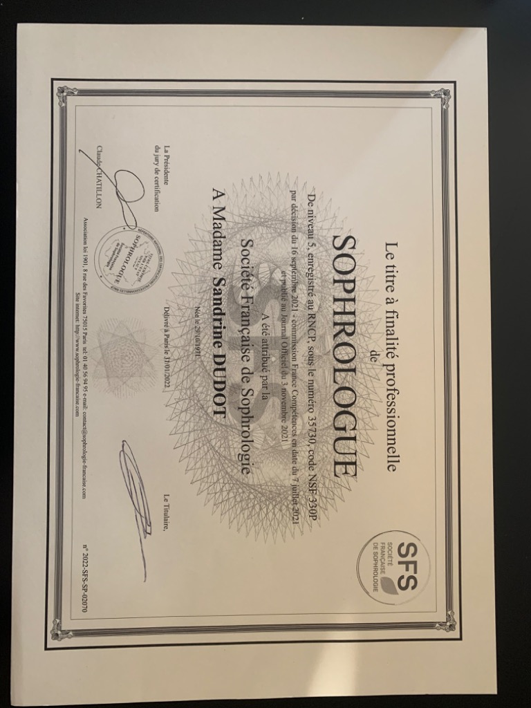 photo diplome Sandrine dudot