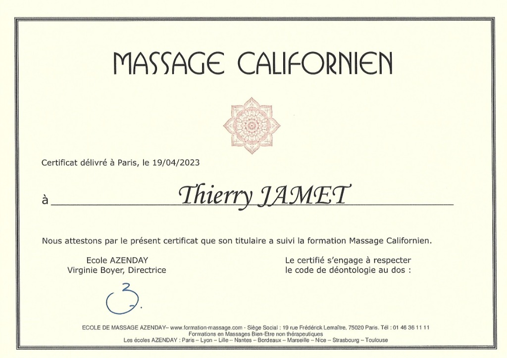 photo diplome Thierry Jamet