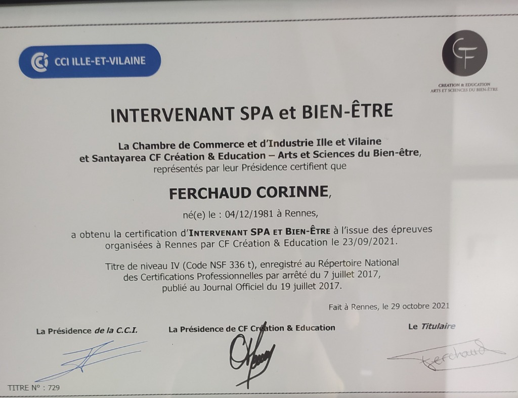 photo diplome FERCHAUD CORINNE