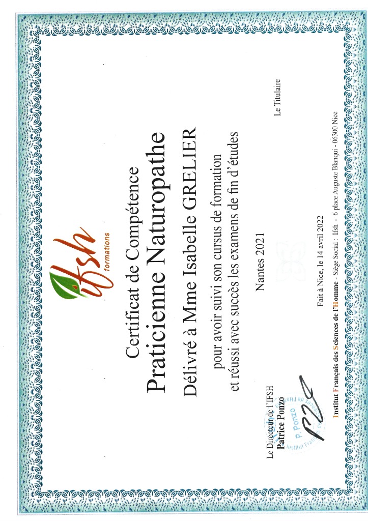 photo diplome Isabelle grelier