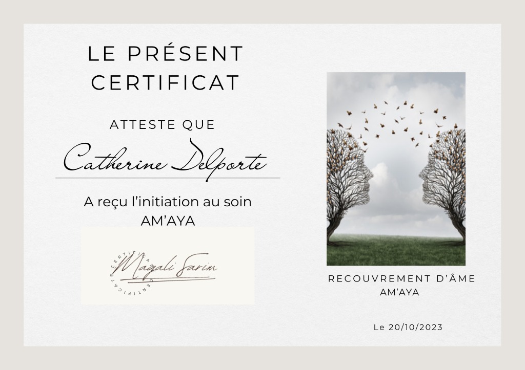 photo diplome Cat’Zen - Psycho-Energéticienne, Magnétiseuse