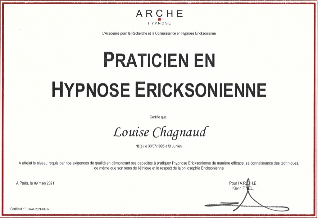 photo diplome Louise CHAGNAUD
