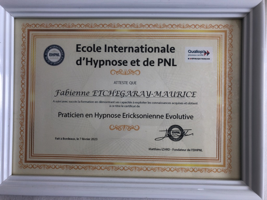 photo diplome Fabienne Etchegaray-Maurice