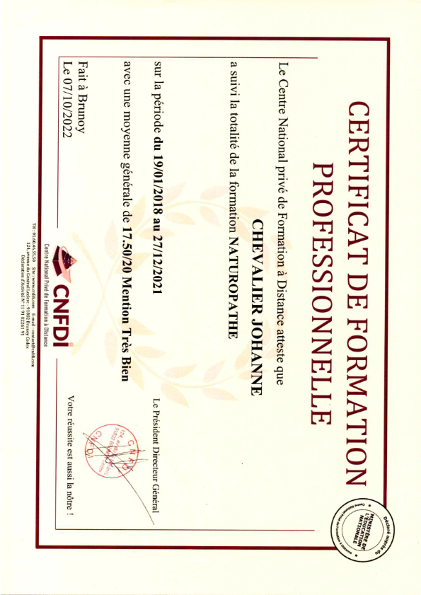 photo diplome L’art de vivre