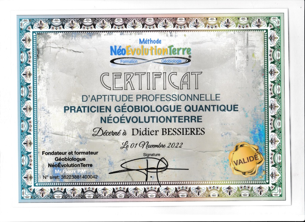 photo diplome Harmonie de Vies