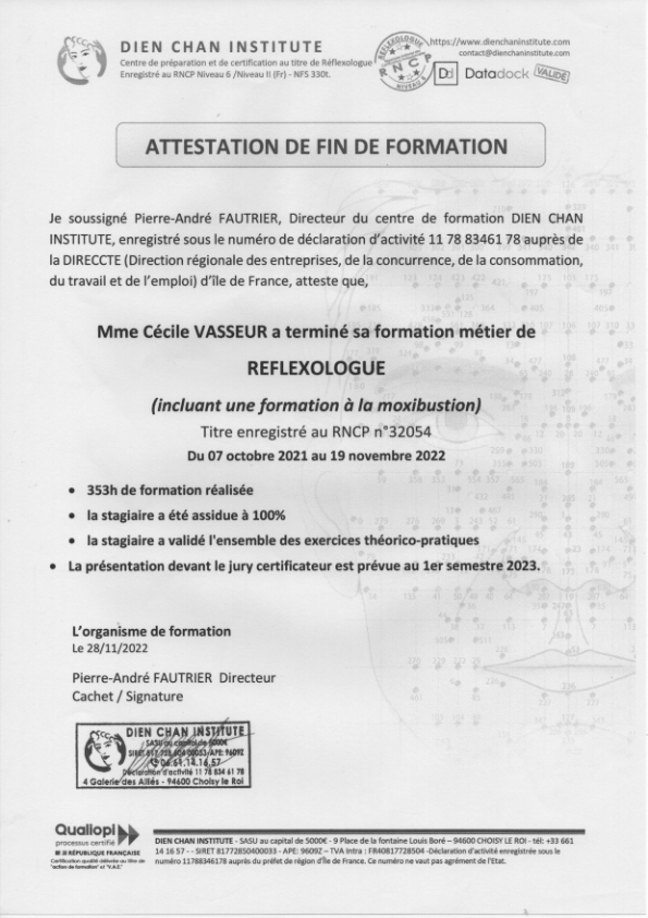 photo diplome Cécile VASSEUR EI
