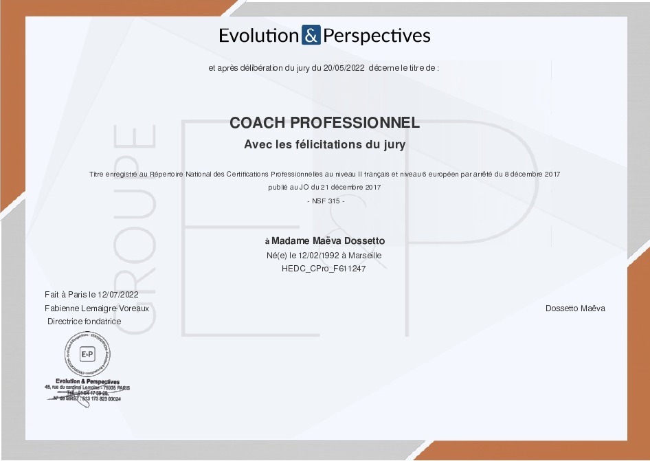 photo diplome Maeva DOSSETTO