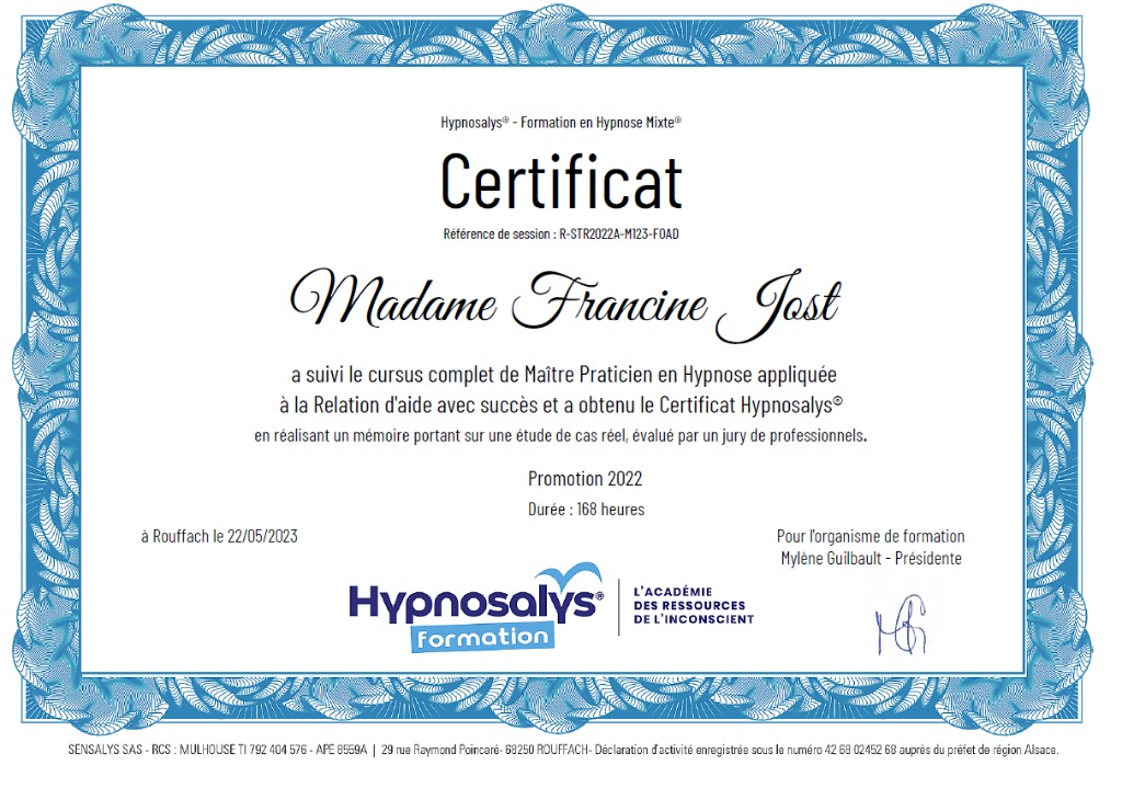 photo diplome Francine JOST