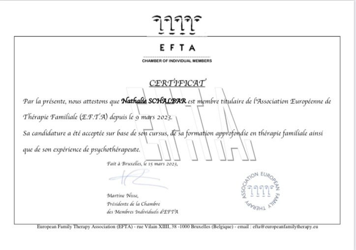 photo diplome Nathalie SCHALBAR