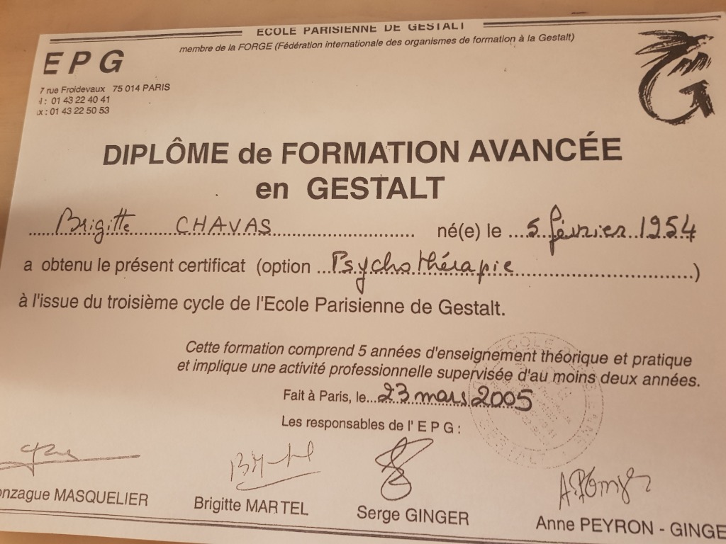 photo diplome CHAVAS Brigitte