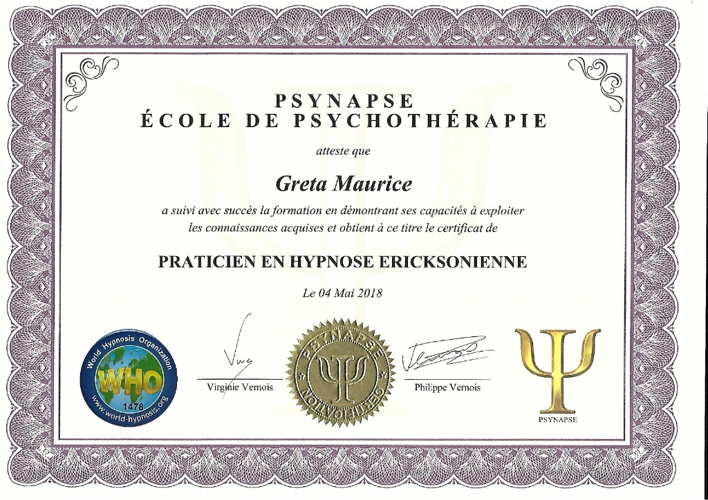 photo diplome Greta Maurice 