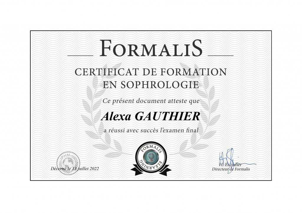 photo diplome Alexa Gauthier