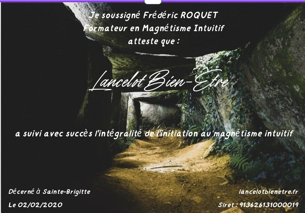 photo diplome Lancelot Bien Etre