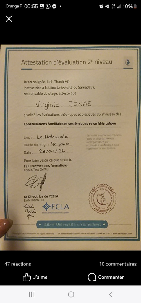 photo diplome VIRGINIE JONAS