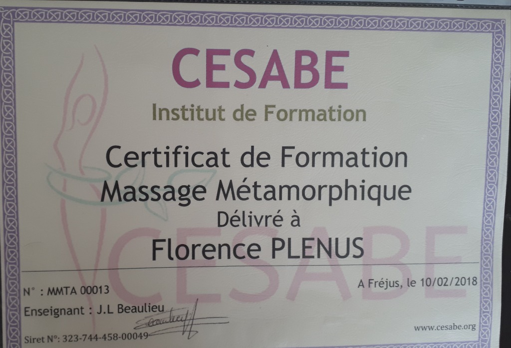 photo diplome Flor&sens