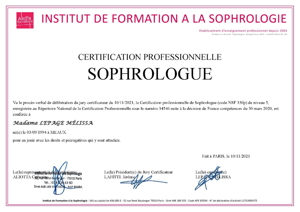 photo diplome Mélissa Lepage