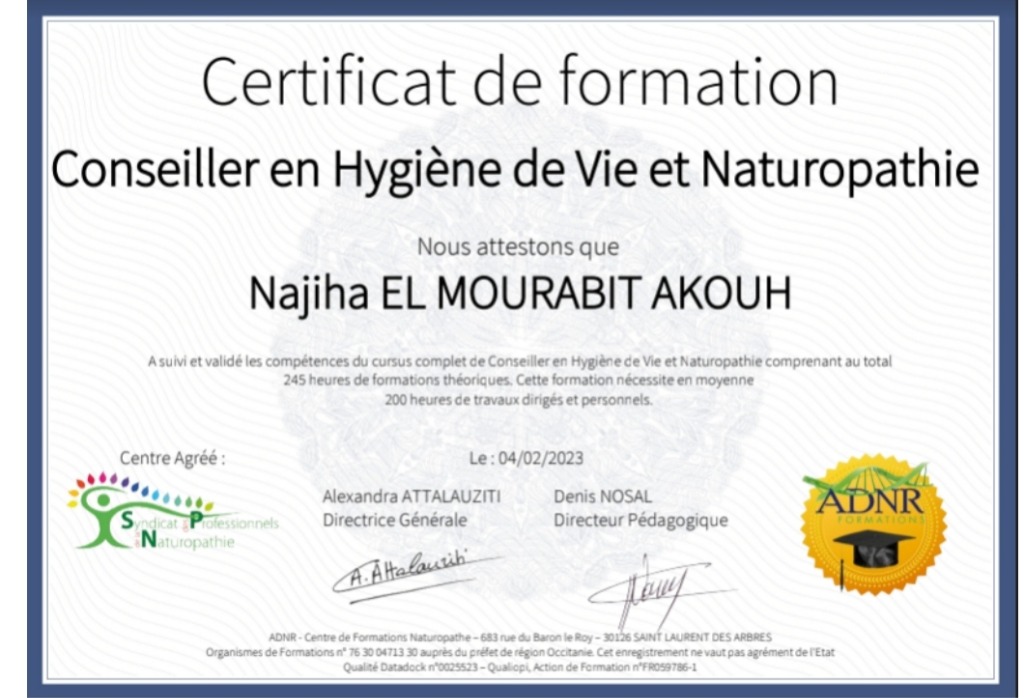 photo diplome Najiha Akouh