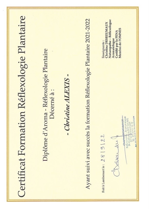 photo diplome Christine ALEXIS