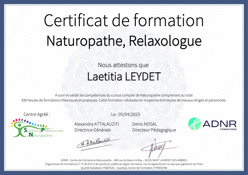 photo diplome Laetitia Leydet