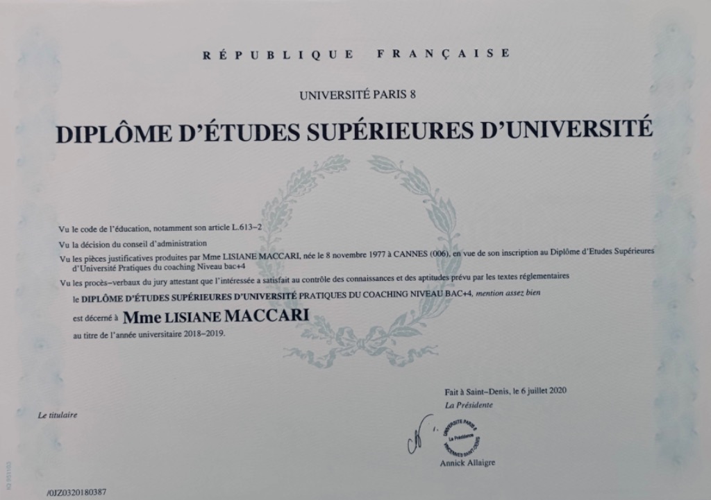 photo diplome Lisiane Maccari