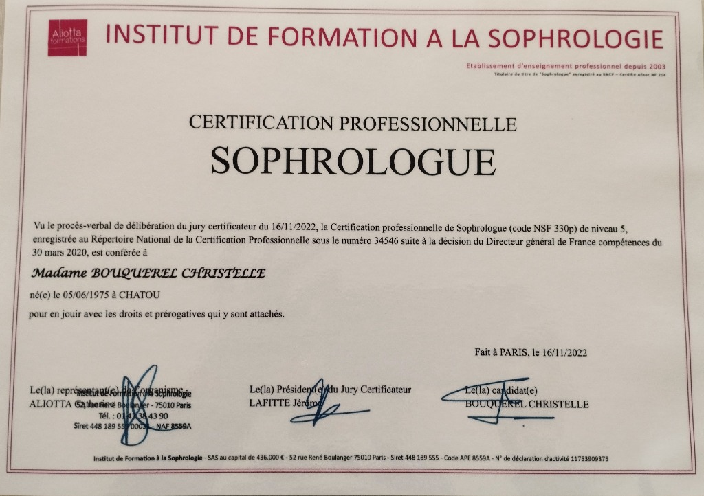 photo diplome Christelle Bouquerel