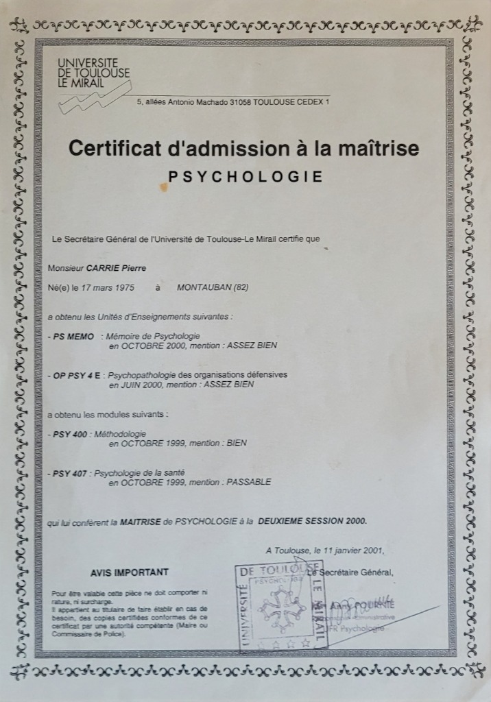 photo diplome Pierre Carrié