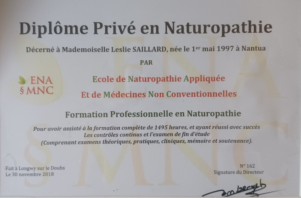 photo diplome Leslie Saillard