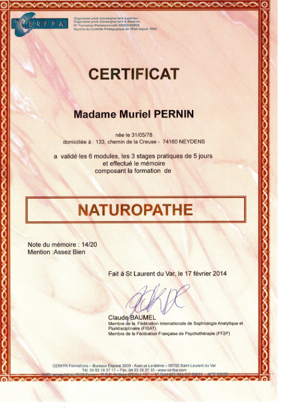 photo diplome Muriel Pernin