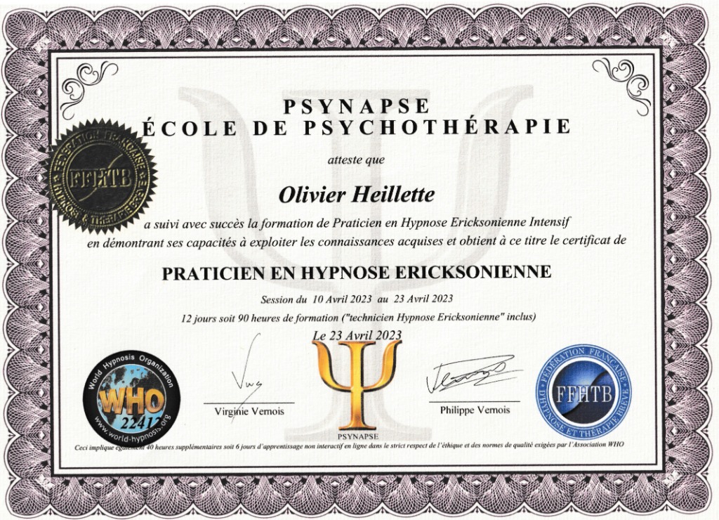 photo diplome Olivier HEILLETTE 🎯 ツ