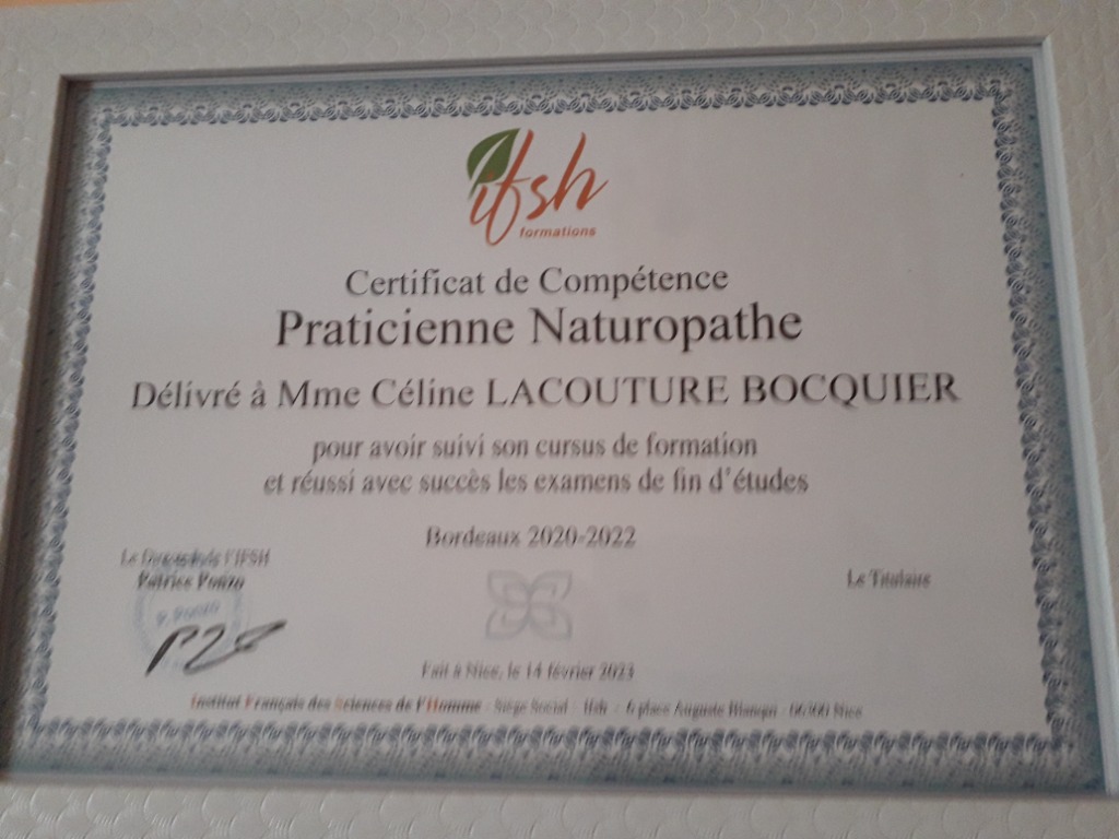 photo diplome Céline BOCQUIER