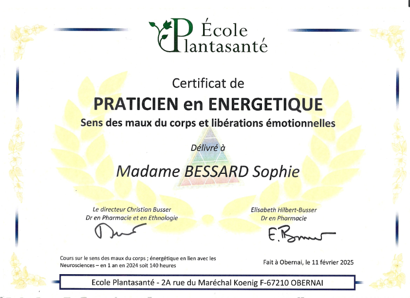 photo diplome Sophie Bessard